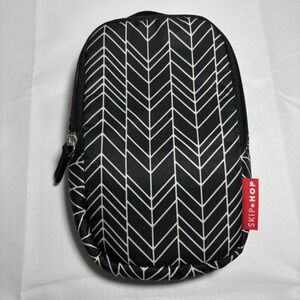 Skip Hop Chevron Insulated Baby Bottle Breast Milk Storage Bag Cooler Case Black